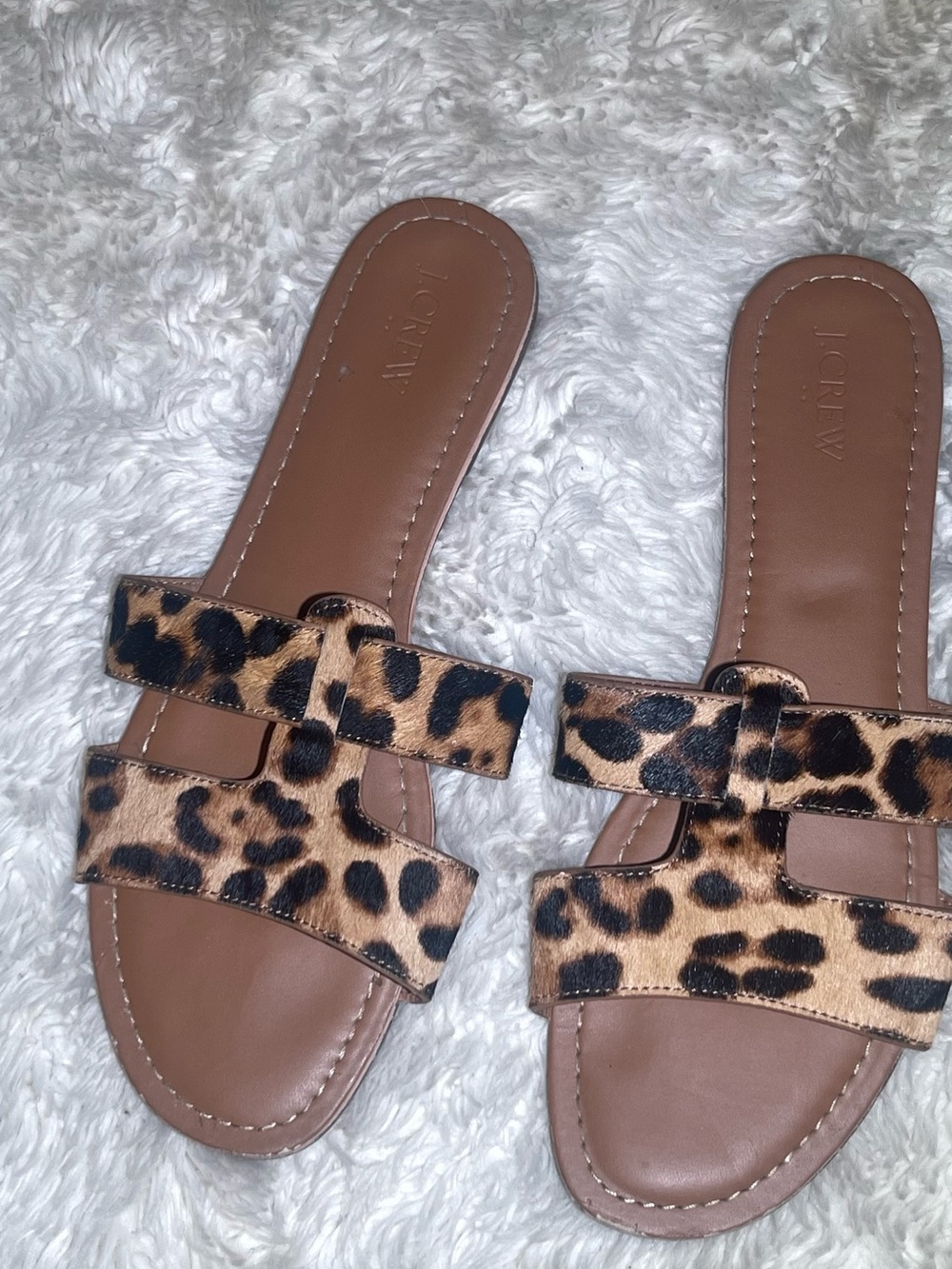 J. Crew Leopard Print Slide Sandals - Brown size 10